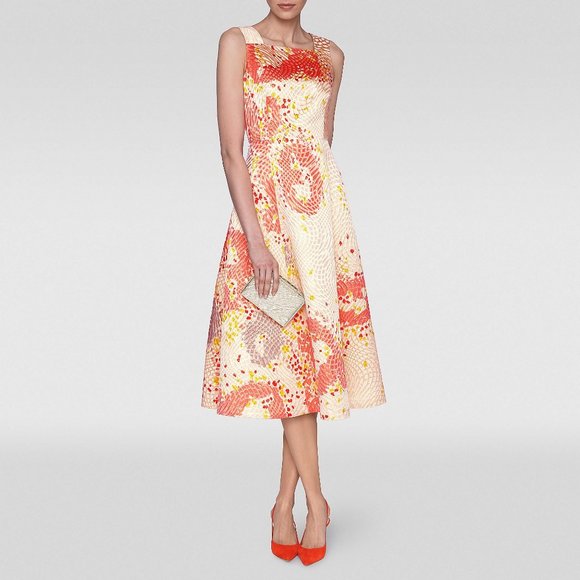 LK Bennett Dresses & Skirts - L.K. Bennett Gardo Multicolor Jacquard Silk Blend Midi Dress Womens 4